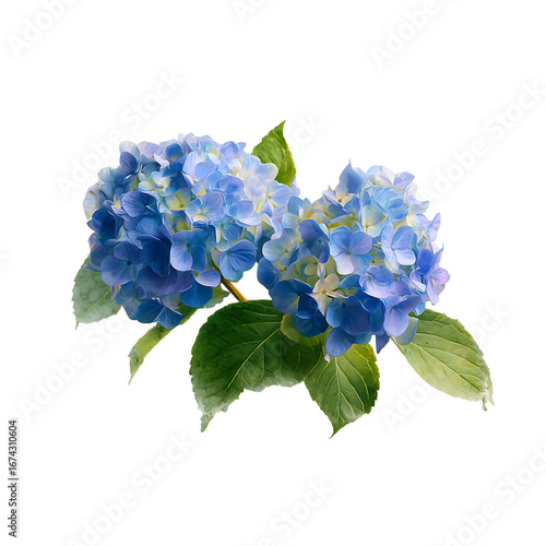 Wallpaper Mural Vibrant blue hydrangeas with lush green leaves, perfect for adding natural beauty to any springtime design project. Torontodigital.ca