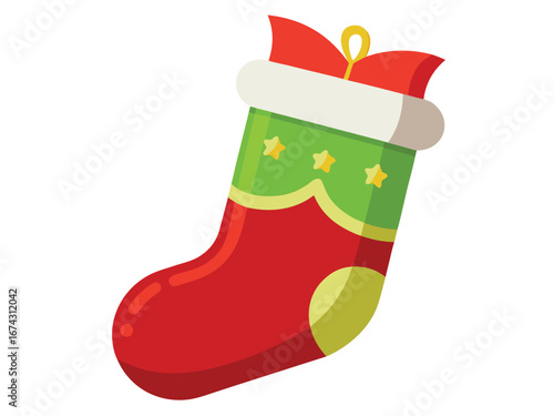 Christmas stocking vector isolated on white background