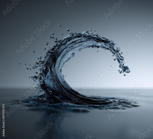 Fototapeta Naklejka Na Ścianę i Meble -  Fluid wave,  a dynamic splash of water