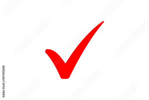 A vibrant red check mark symbol isolated on a clean transparent background, signifying completion or correctness Free Download A vibrant red check mark symbol isolated on a clean transparent background, signifying completion or correctness - GFXLoad