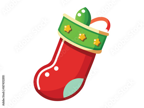 Christmas stocking vector isolated on white background
