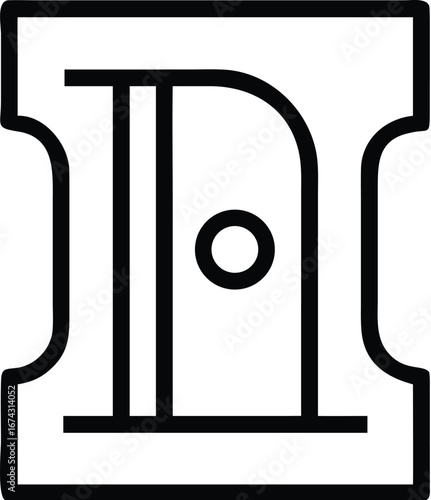 Vector art of simple line art icon of a pencil sharpener
