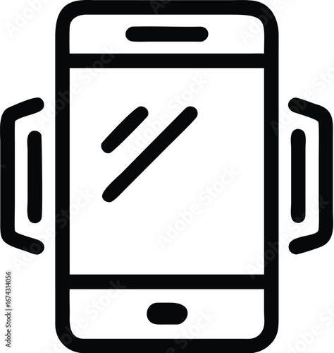 Vector art of smartphone holder icon with adjustable arms