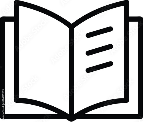 Vector art of open book icon