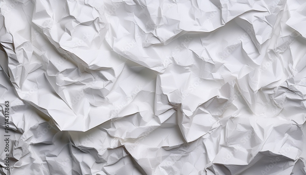 Fototapeta premium white crumpled paper background texture wrinkled creased paper white abstract stock photo