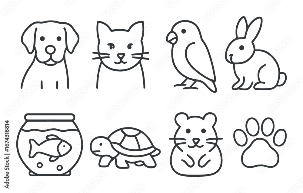 Obraz premium linear icons set