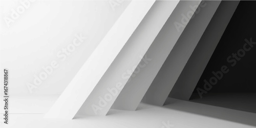 Wallpaper Mural Clean geometric architecture and interior design in a bright, empty white room with windows Torontodigital.ca