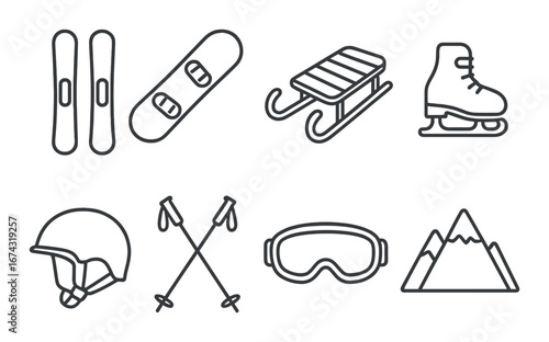 linear icons set