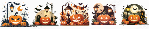 vector of a pumpkin lamp