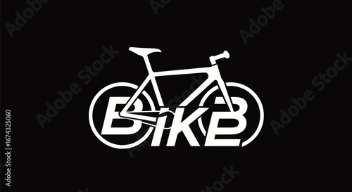 Stylish Minimalist Bicycle Silhouette Design.