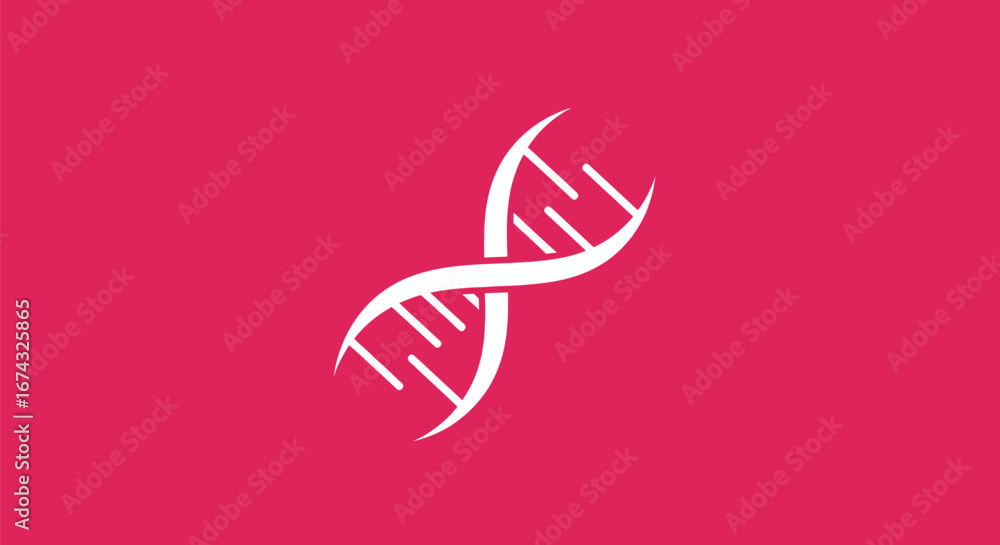 Fototapeta premium Stylized white DNA double helix structure representing genetics and biology.