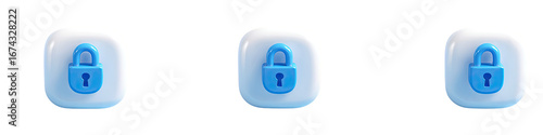 Free Download Three square security lock icons - GFXLoad