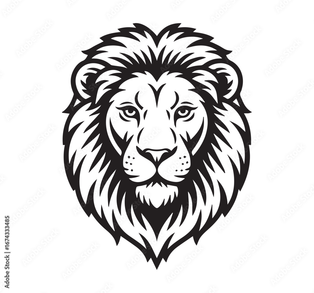 Fototapeta premium Majestic Lion Head Silhouette