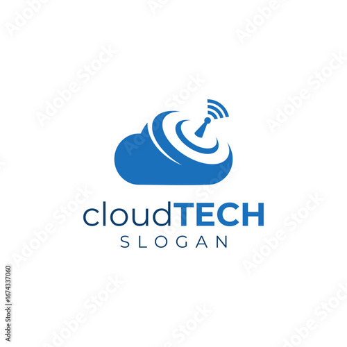 CloudTech Logo - Modern Cloud Computing Technology Design.