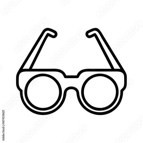 Eyeglasses outline vector image for vision correction and eye protection accessory illustration icon