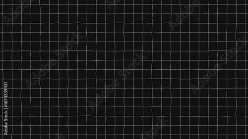 Black and white hand drawn grid background, simple wavy doodle table panel, craft notebook striped sheet pattern, drawing scribble stroke line art motion graphic, creative pencil checker paper texture