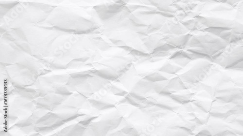 Animated white clean empty crumpled paper background, realistic folded note sheet texture stop motion, blank crushed page effect, back to school study backdrop animation, old business idea design