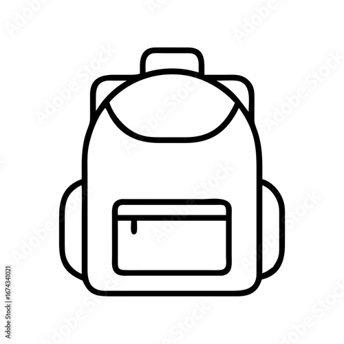 Backpack outline vector icon school bag rucksack travel bag knapsack hiking bag camping bag luggage bag