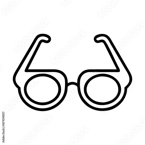 Outline eyeglasses vector image for vision correction and eye protection accessories and eyewear design