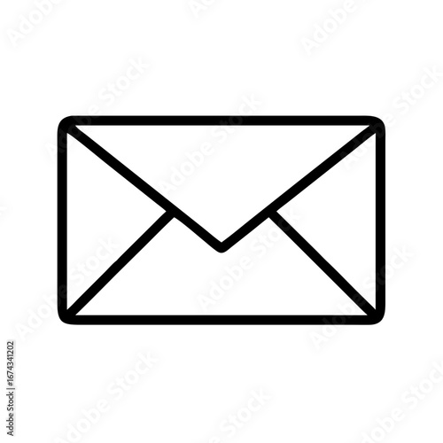 Email envelope icon vector graphic for contact us page newsletter subscription and messaging app design