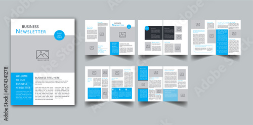 The Newsletter Template 10 Page layout design With Cover page / Weekly Newsletter, Monthly Newsletter, Daily Newsletter