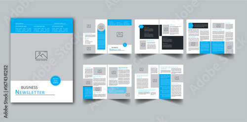 The Newsletter Template 10 Page layout design With Cover page / Weekly Newsletter, Monthly Newsletter, Daily Newsletter