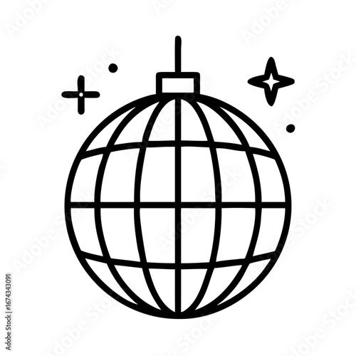 Disco ball vector illustration for party decorations and festive events, shiny ball for nightlife fun