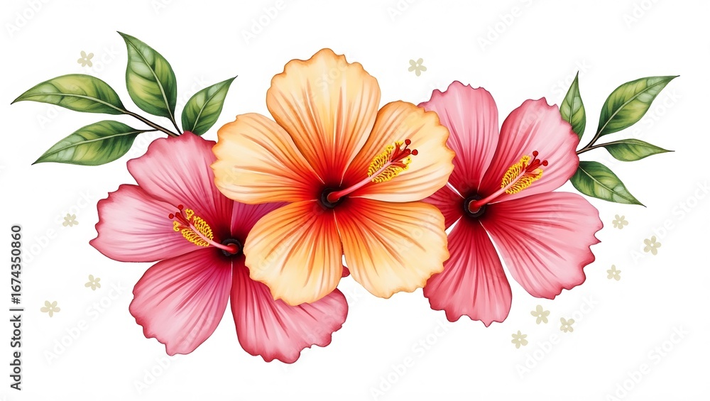 Obraz premium Malaysia 'Bunga Raya' is the Malay name for the hibiscus (Hibiscus rosa-sinensis), and translates to 