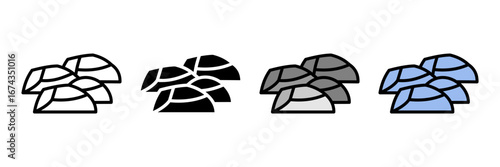 building material Icon Set Multiple Style Collection. Wood, Metal, Plastic, Glass, Stone, Fabric, Ceramic, Leather, Paper, Foam, Carbon, Brick, Bamboo, Marble, Sand, Clay, Wool, Cotton, Acrylic, Nylon