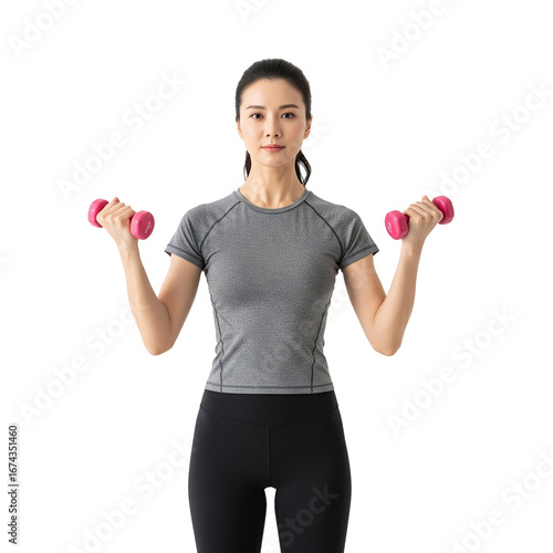 woman with dumbbells