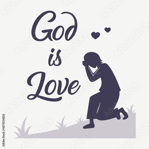 "God is Love" typography shines with warmth and faith, blending elegant letters and gentle curves to convey divine love, hope, and spiritual inspiration in every stroke.
