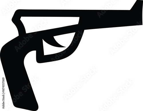 Silhouette of a Handgun on a White Background pistol firearm