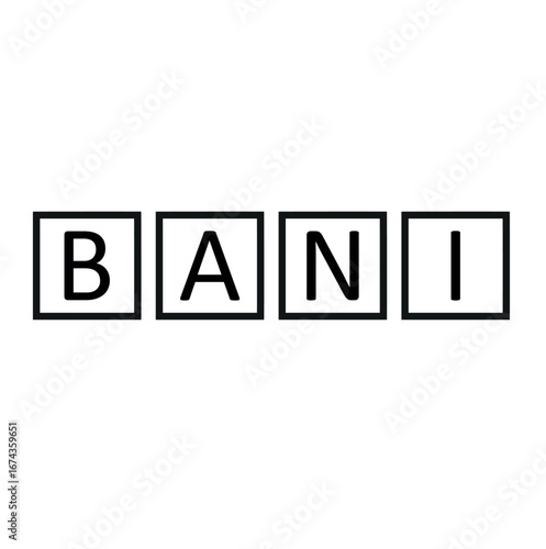 alphabet letter block in the word BANI (Fragile, Anxious, Non-Linear and Incomprehensible) on background
