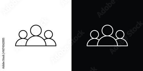 Users icons with Editable strokes set for UI UX