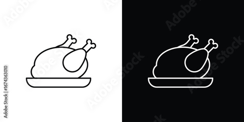 Turkey icons with Editable strokes set for UI UX