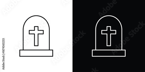 Tombstone icons with Editable strokes set for UI UX