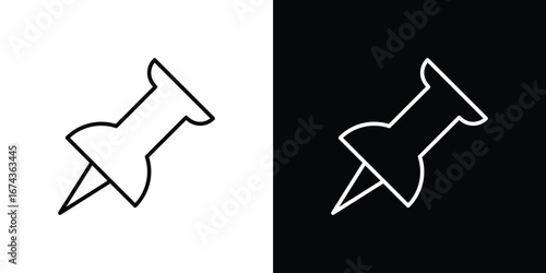Thumbtack icons with Editable strokes set for UI UX