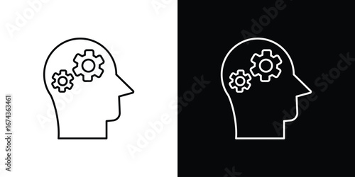 Thinking icons with Editable strokes set for UI UX