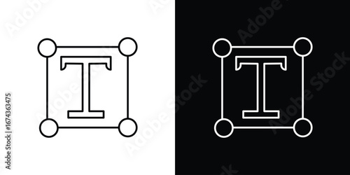 Text icons with Editable strokes set for UI UX