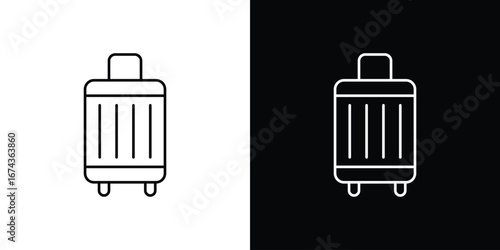 Suitcase icons with Editable strokes set for UI UX
