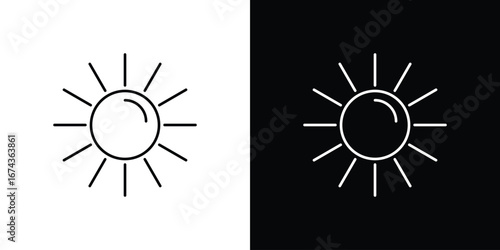 Sun icons with Editable strokes set for UI UX