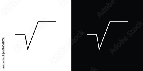 Square root icons with Editable strokes set for UI UX