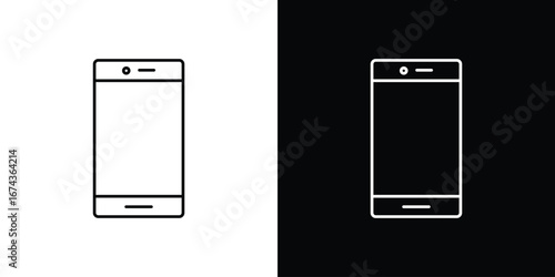 Smartphone icons with Editable strokes set for UI UX