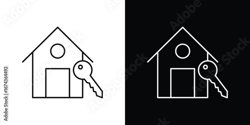 Selling or rent home icons with Editable strokes set for UI UX