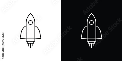 Rocket launch icons with Editable strokes set for UI UX