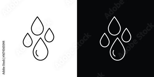 Raindrops icons with Editable strokes set for UI UX