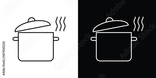 Pot icons with Editable strokes set for UI UX