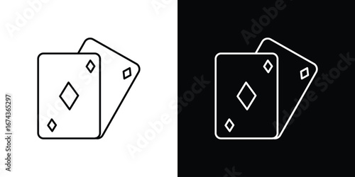 Playing cards icons with Editable strokes set for UI UX
