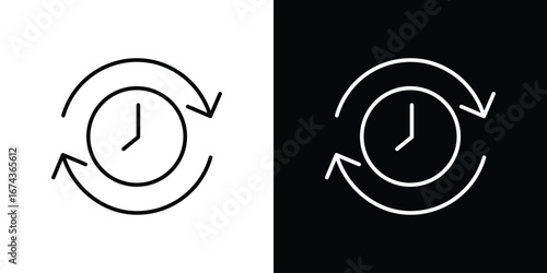 Past time icons with Editable strokes set for UI UX