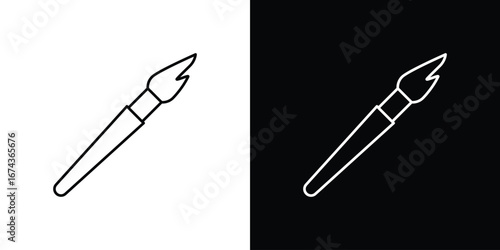 Paint brush icons with Editable strokes set for UI UX